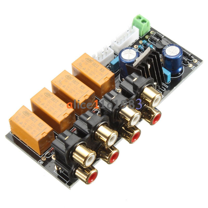 DIY Board Relay Switch Signal Selector Audio Input Signal Amplifier Board