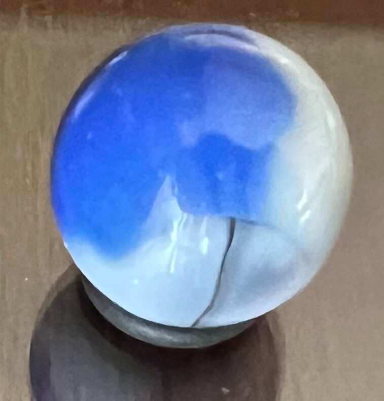 Vitro Agate Conqueror Patch Blue Horsehair Marble .63"
