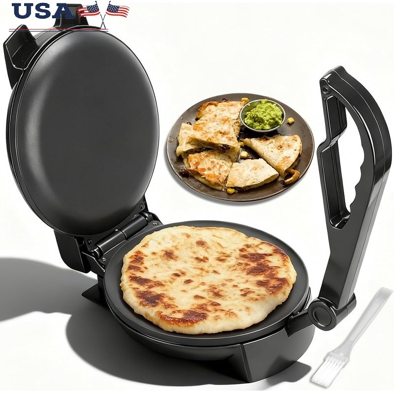 Electric Roti Maker Non Stick Temperature Control U Shaped Flatbread Cooker New