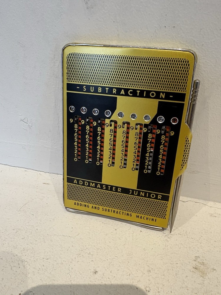Vintage Addmaster Junior Adding & Subtracting Machine Calculator With Pointer