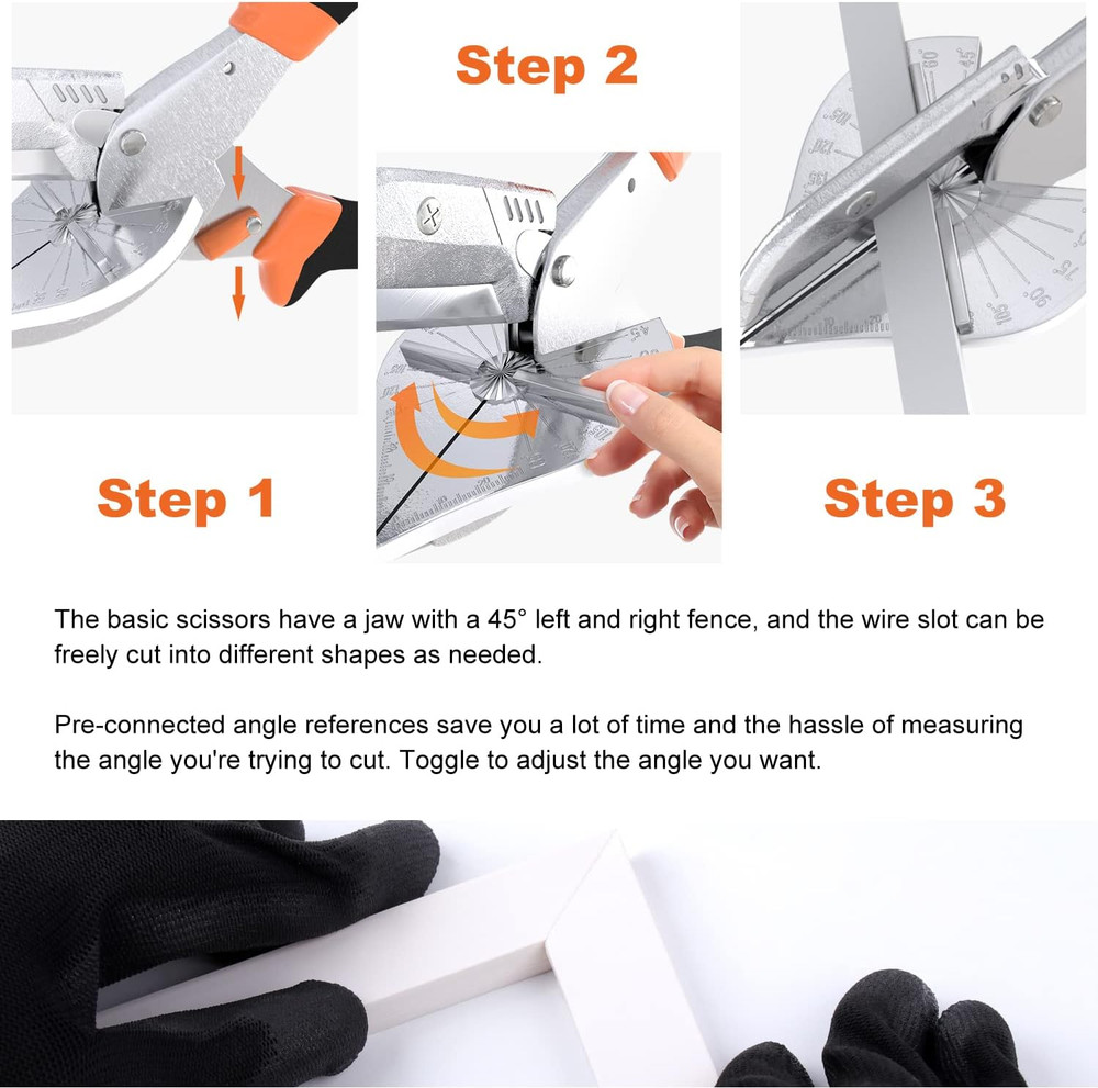 Multifunctional Shears Hand Tools,Multi Angle Miter Shear Cutter With10 Replacem