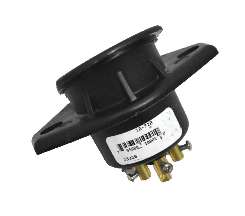 Phillips 7 Pin Wire INsert Waterproof Socket 2 Hole Mount 16-720 Black White