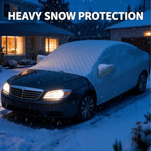 Thickened Large Car Windshield Snow Cover with Securing Straps & Side Mirror