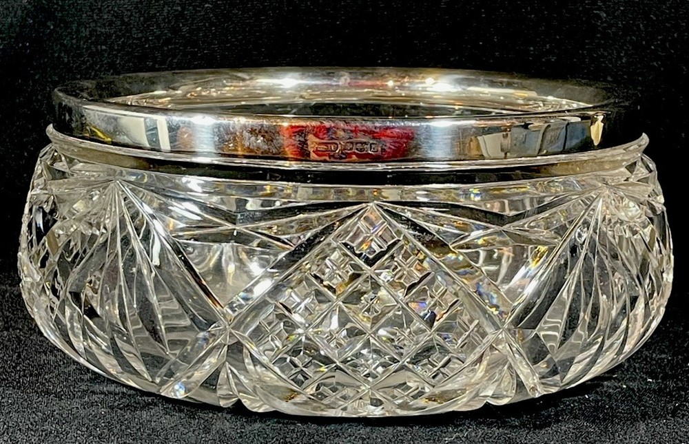 An 19thC Silver Mounted Cut Glass Centrepiece Bowl Hallmarked