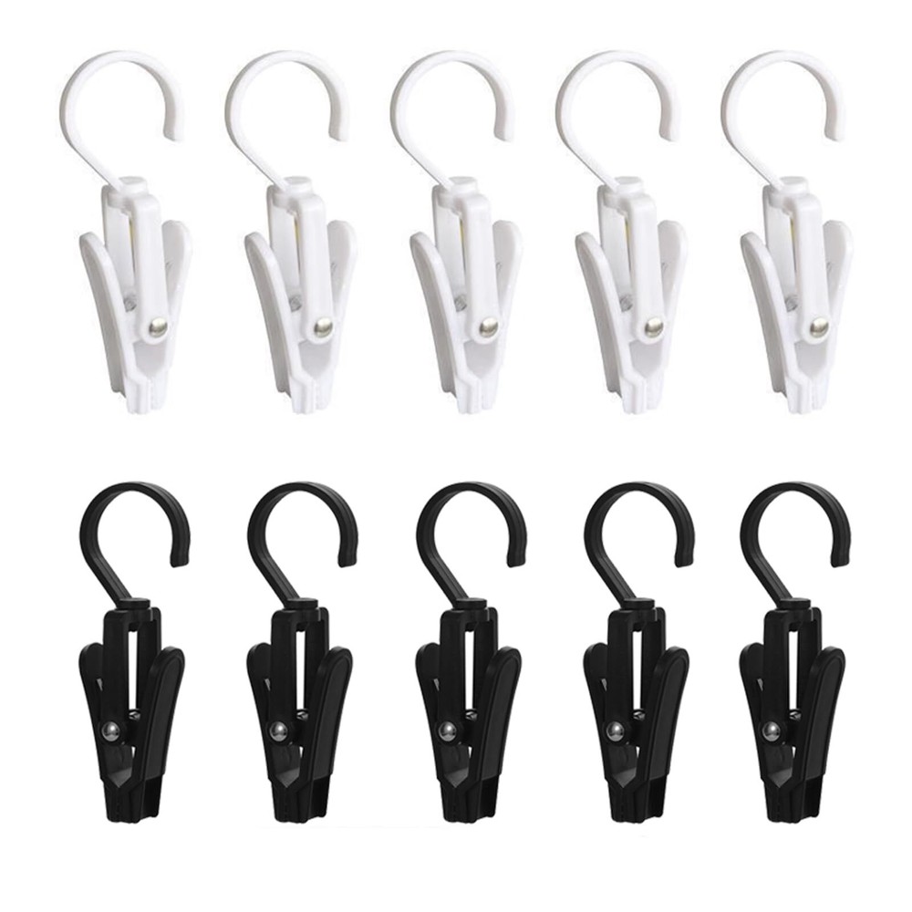 10 Pack Laundry Clips with Rotating HooksStrong Plastic Towel Clips for Kitch...