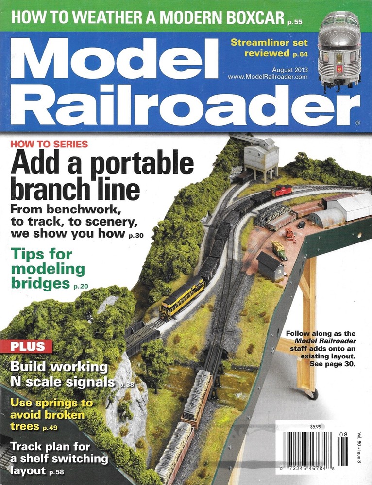 Model Railroader Aug.2013 Portable Layout Bridges N Scale Signals Switching