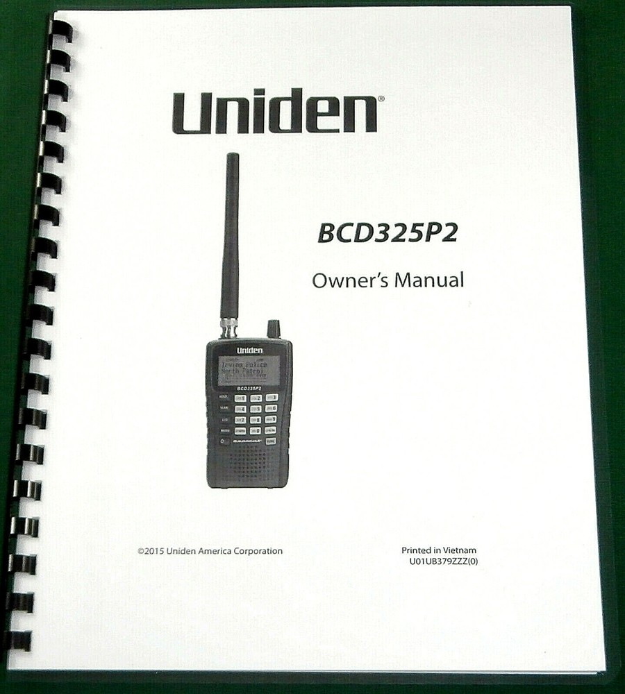 Uniden BCD325P2 Instruction Manual: Comb Bound & Protective Covers