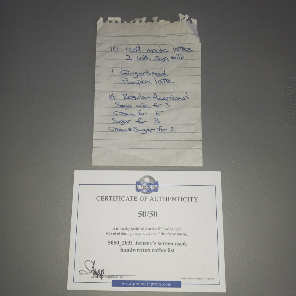 50/50 Jeremys List Movie Props