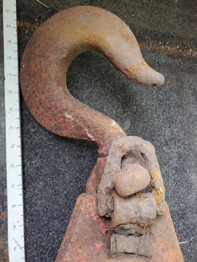 Large Antique Snatch Block 10" Hook Western Block 1096 SEIZED & RUSTED