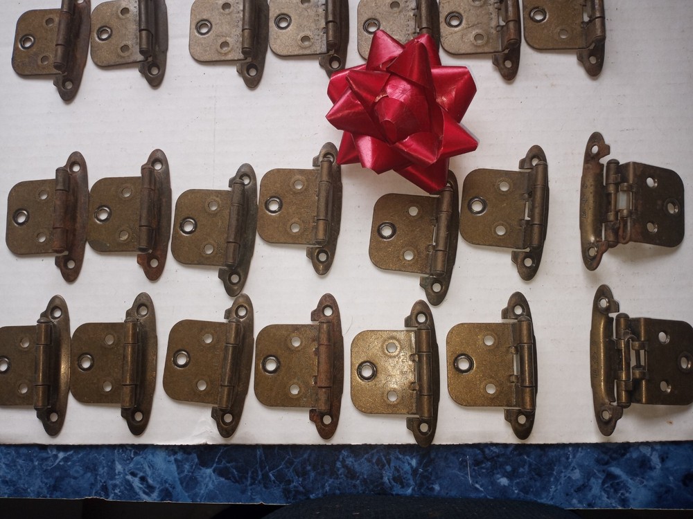 28 Antique CABINET Hardware HINGES set NO SCREWS