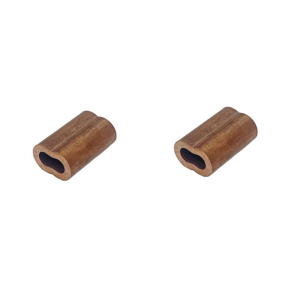3/16" Copper Crimping Loop Sleeve Wire Rope Sleeves Double Barrel Ferrule 2 Pc