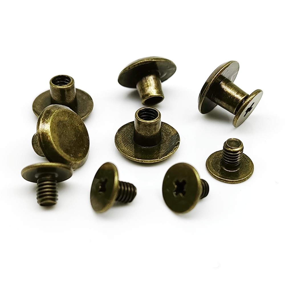 100set Mix Size Rivet Chicago Screw Post Binding Nail for Leather Bag Belt Strap