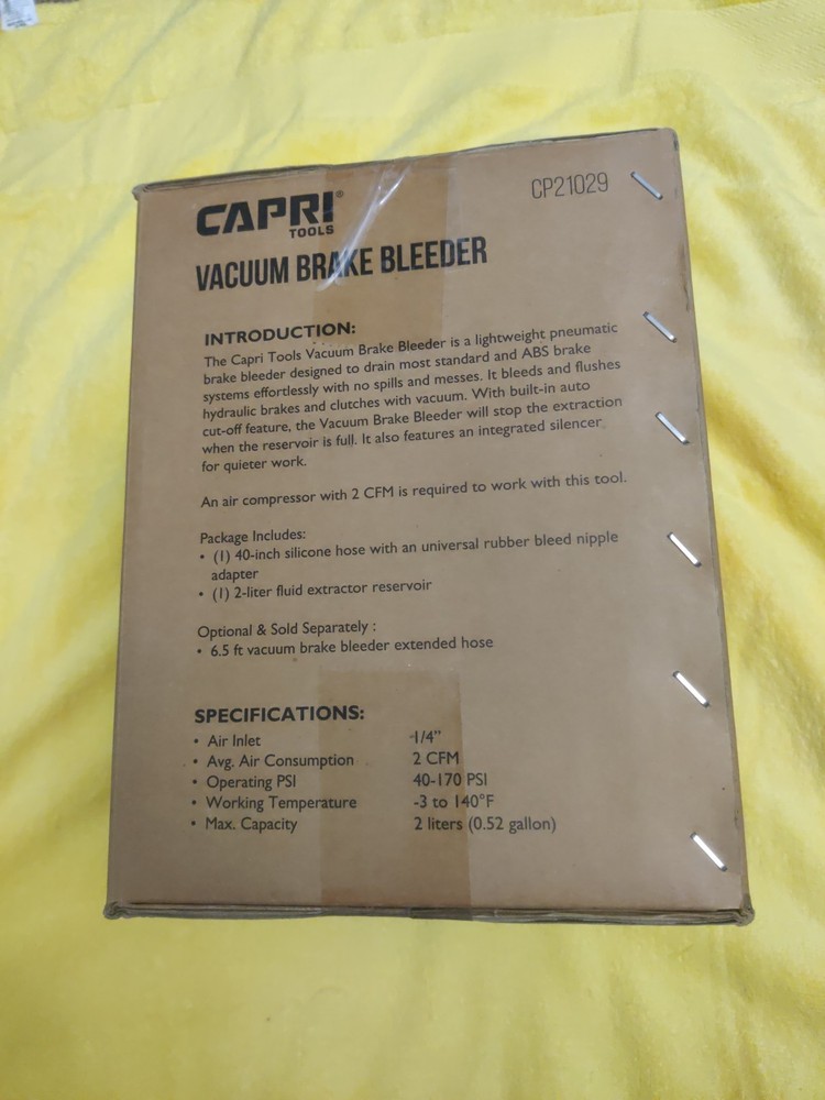 Capri Tools Vacuum Brake Bleeder Kit CP21029 Bleeding System