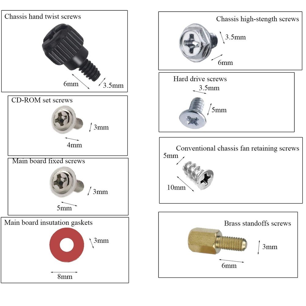 PC Computer Screws Standoffs Set Kit for Hard Drive Computer Case Motherboard...
