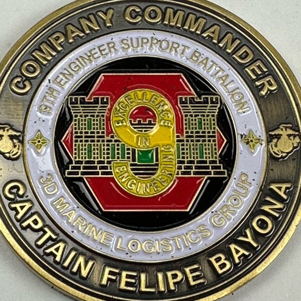 USMC 3D Marine Logistics Group 9th Engineer Support Battalion Challenge Coin