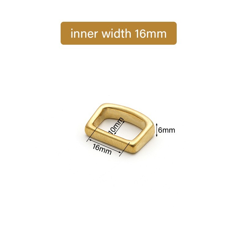 WUTA D-Shape Belt Keeper Solid Brass Belt Strap Loop Ring Buckle Hardware Parts