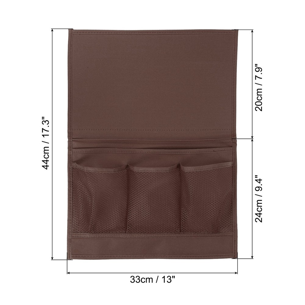 Bedside Caddy, Bed Caddy Bedside Organizer Bed Hanging Caddy 4 Pockets, Brown