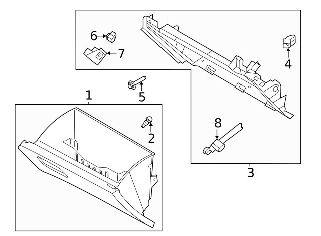 Genuine Ford Glove Box Support M2DZ7806200A