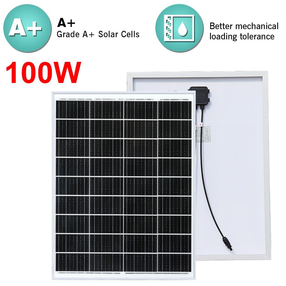 200 Watt Solar Panel Monocrystalline High-Efficiency Module PV Power Panels 2PCS