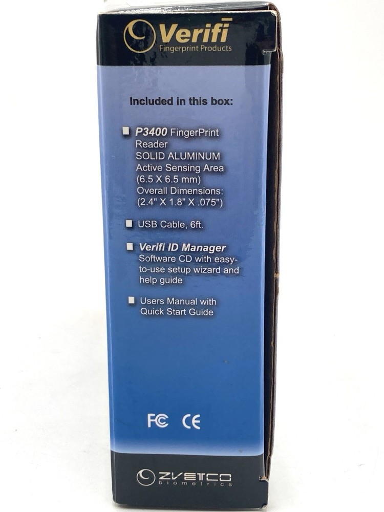 VERIFI P3400 Finger Touch Security Fingerprint Reader USB BIOMETRICS Computer