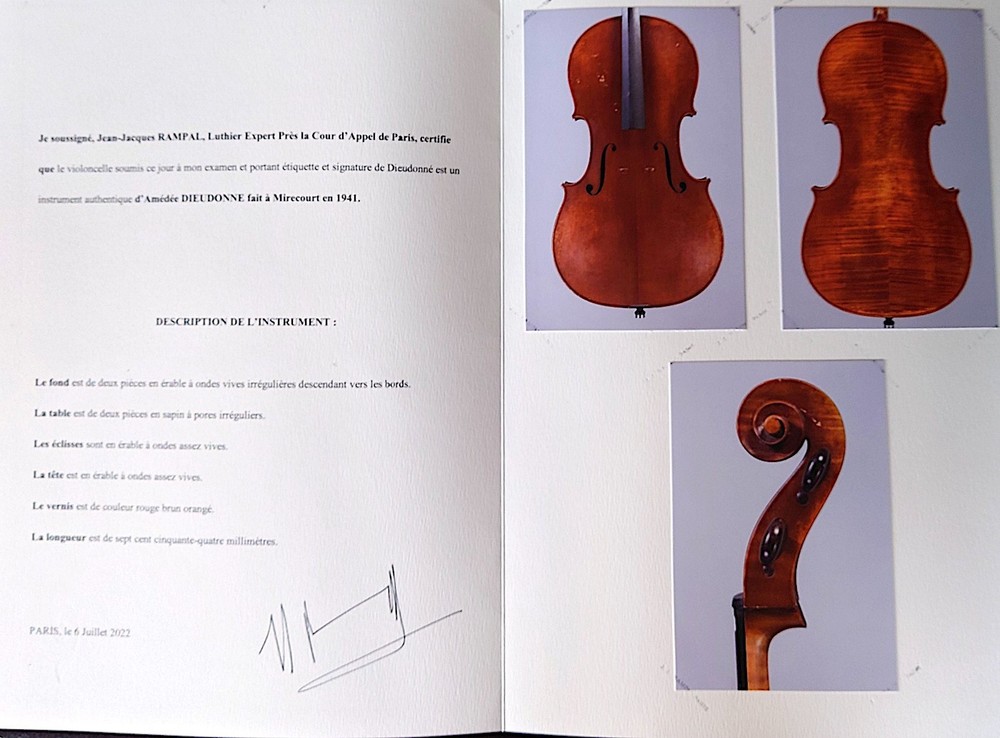 French Dieudonné cello 1941