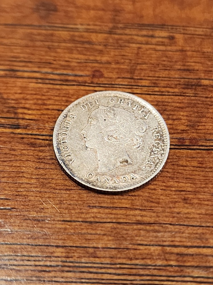 1896 Canada 5 Cents Silver Coin