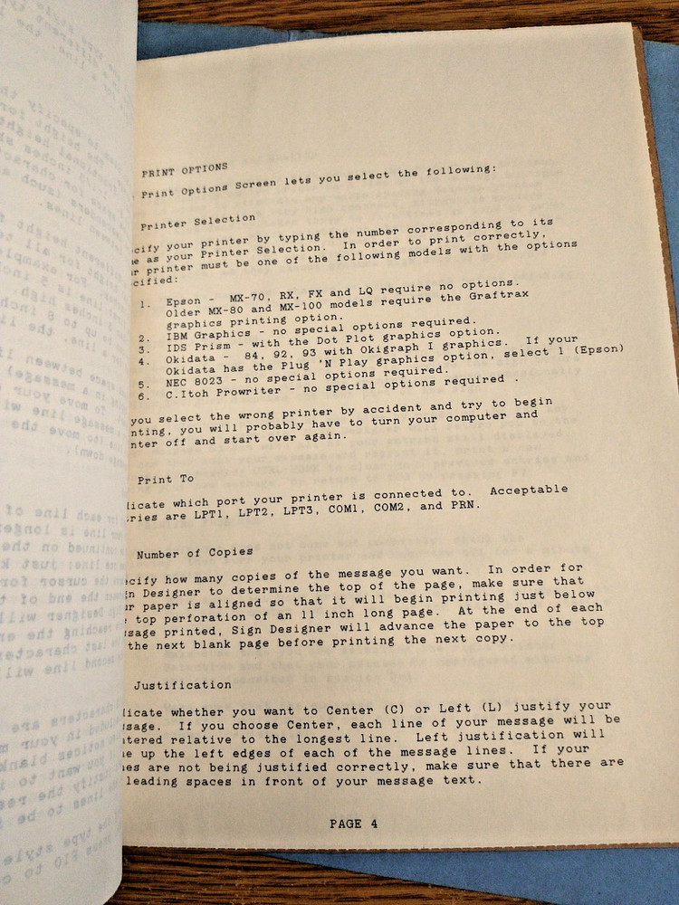 Sign Designer Vintage Software 5.25 Floppy Disk Set+ Printed Manual IBM Computer