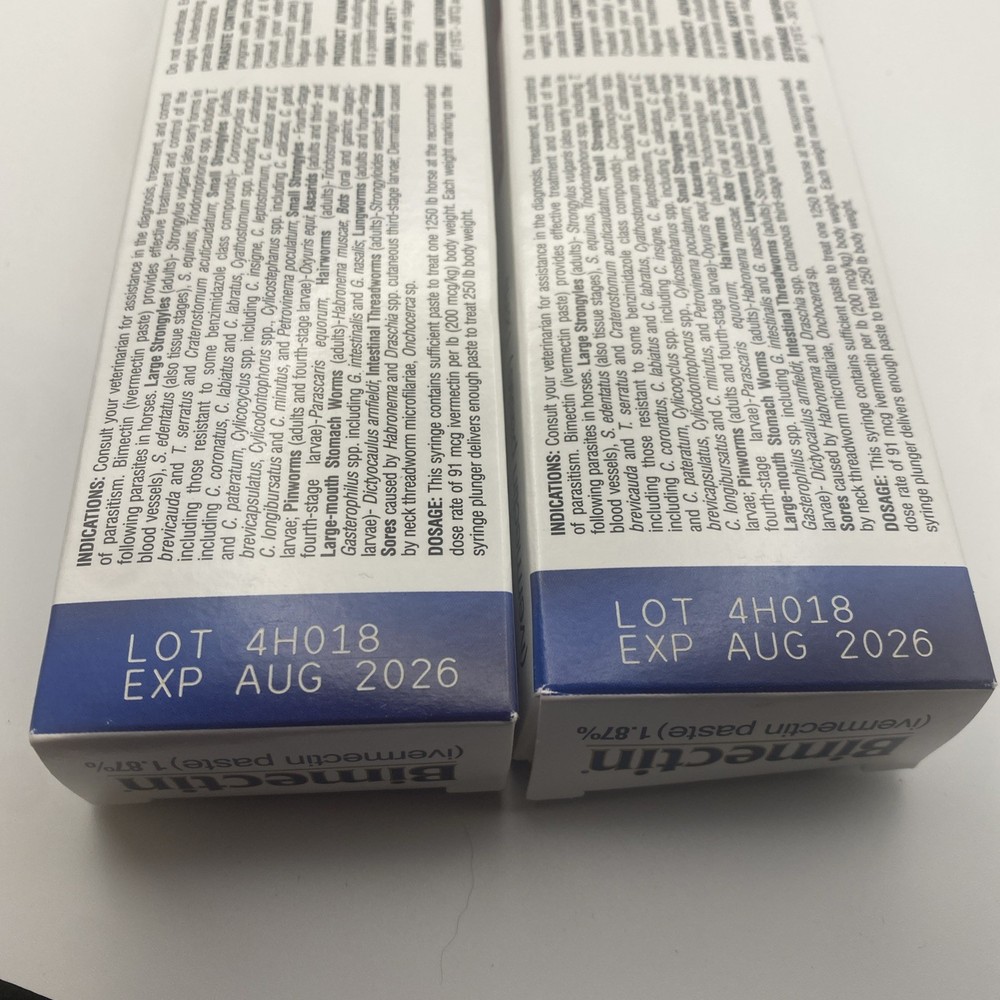 2 pack Paste Horse Dewormer Apple Flavor Exp 8/2026