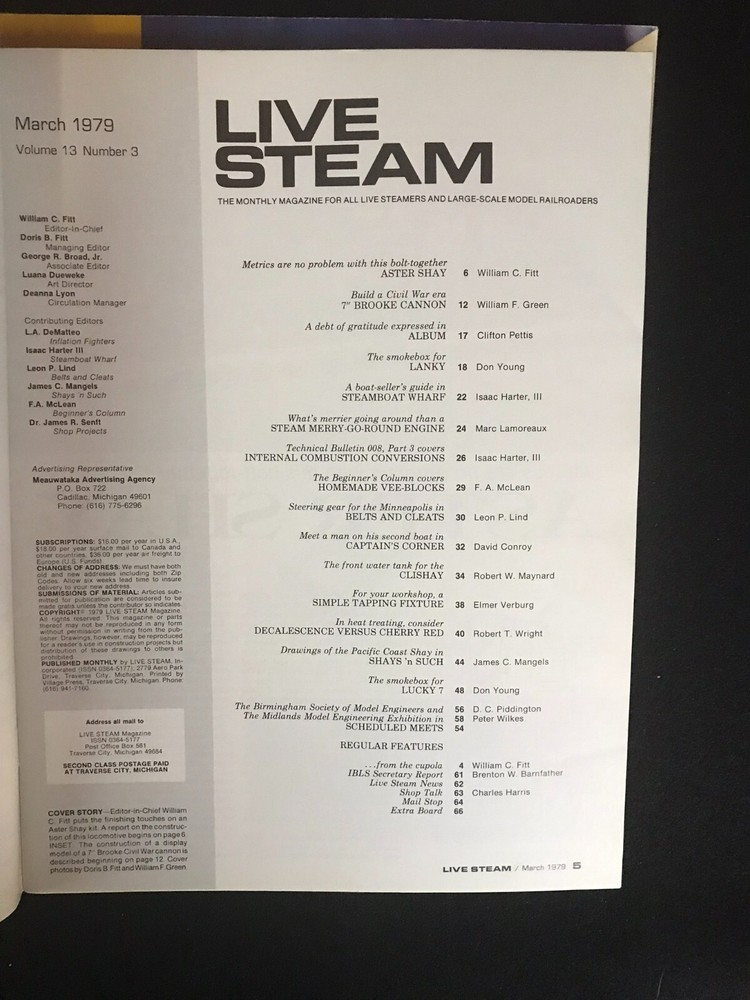 Live Steam Magazine March 1979