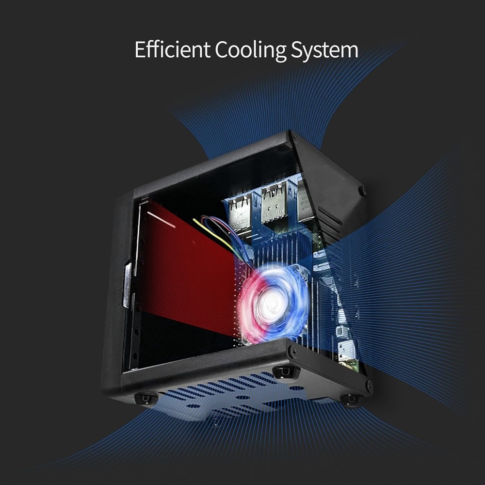 Personalized Mini ITX Case for Raspberry Pi 5 with RGB Lighting and Air Cooling