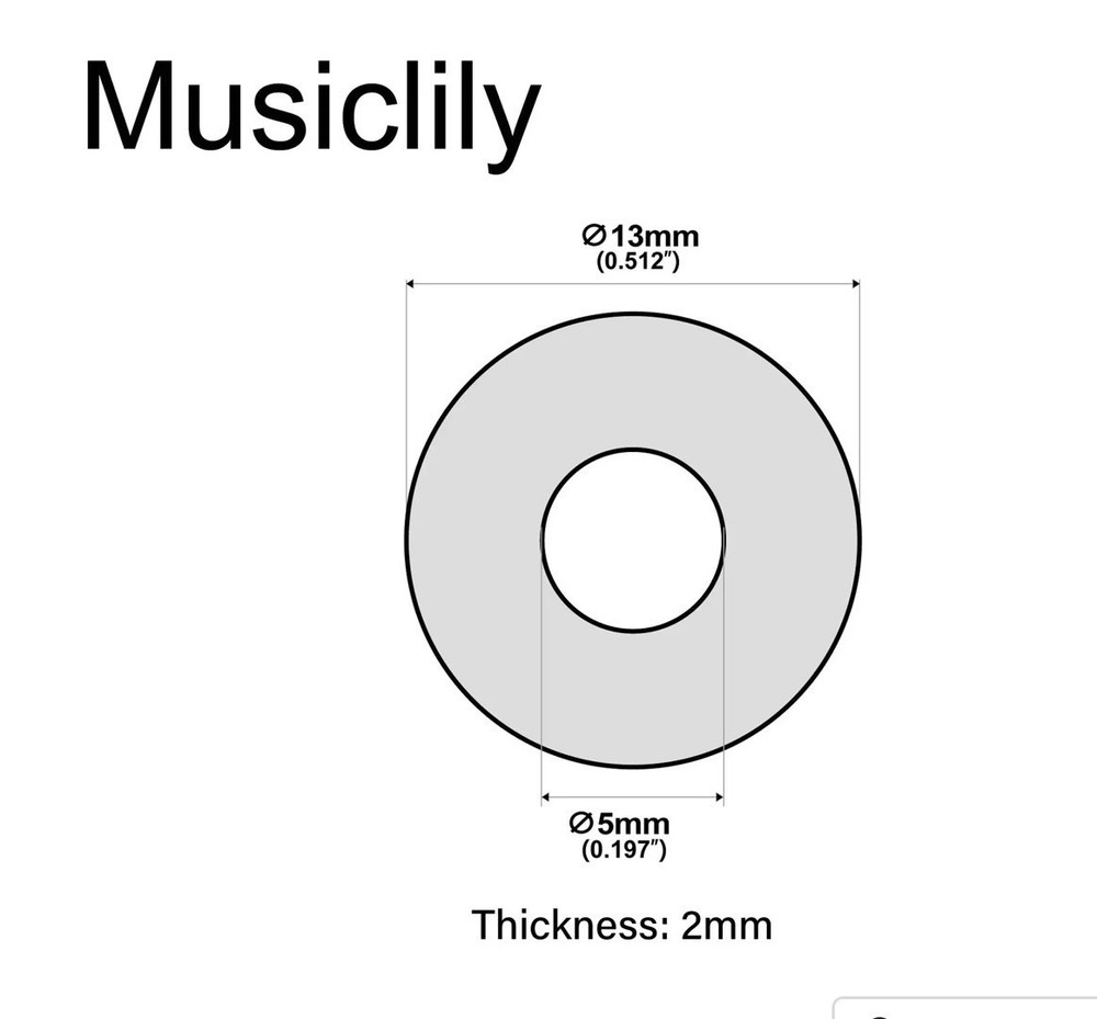 Musiclily Basic Guitar Strap Button Felt Washers, Set of 20