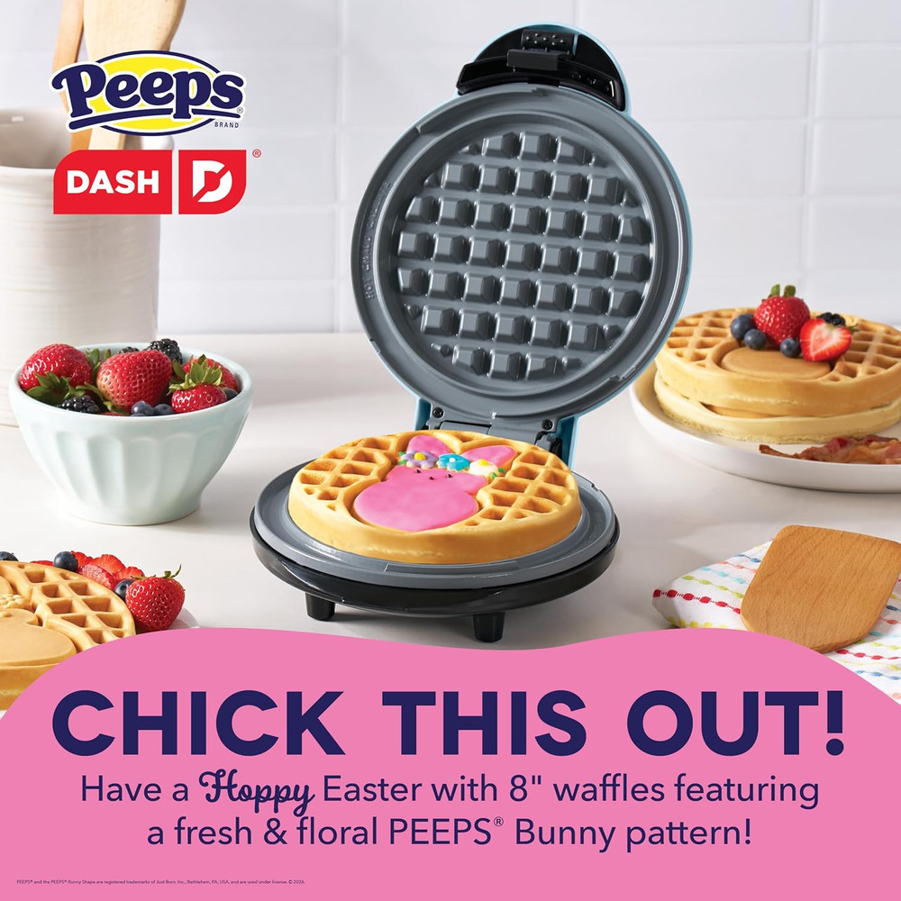 PEEPS® X Waffle Maker - Bunny Waffle Maker for Easter Breakfast - Easy Release,
