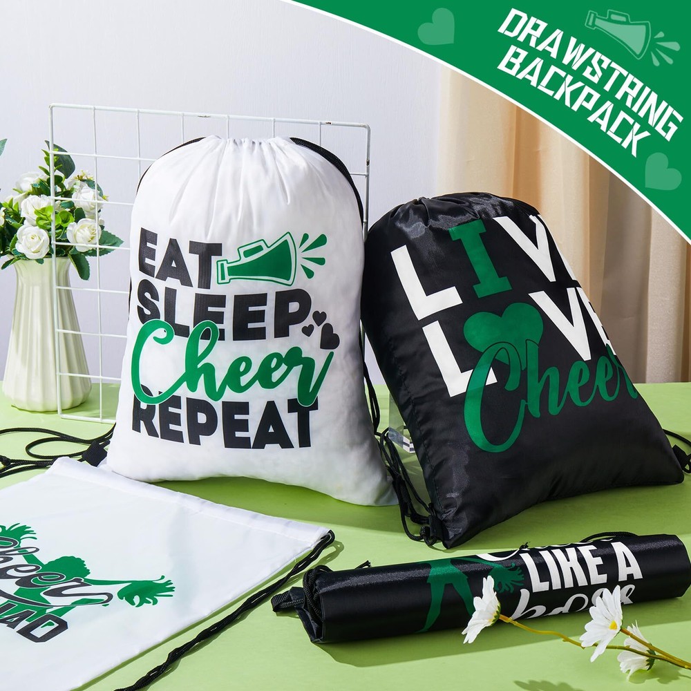 20 Pcs Cheer Drawstring Backpack Cheerleading Drawstring Gym Bag Cheerleader ...