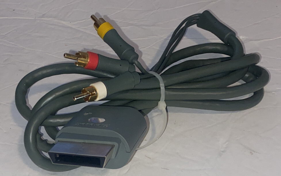 Official Microsoft Xbox 360 Audio Video Composite AV Cable Cord Authentic