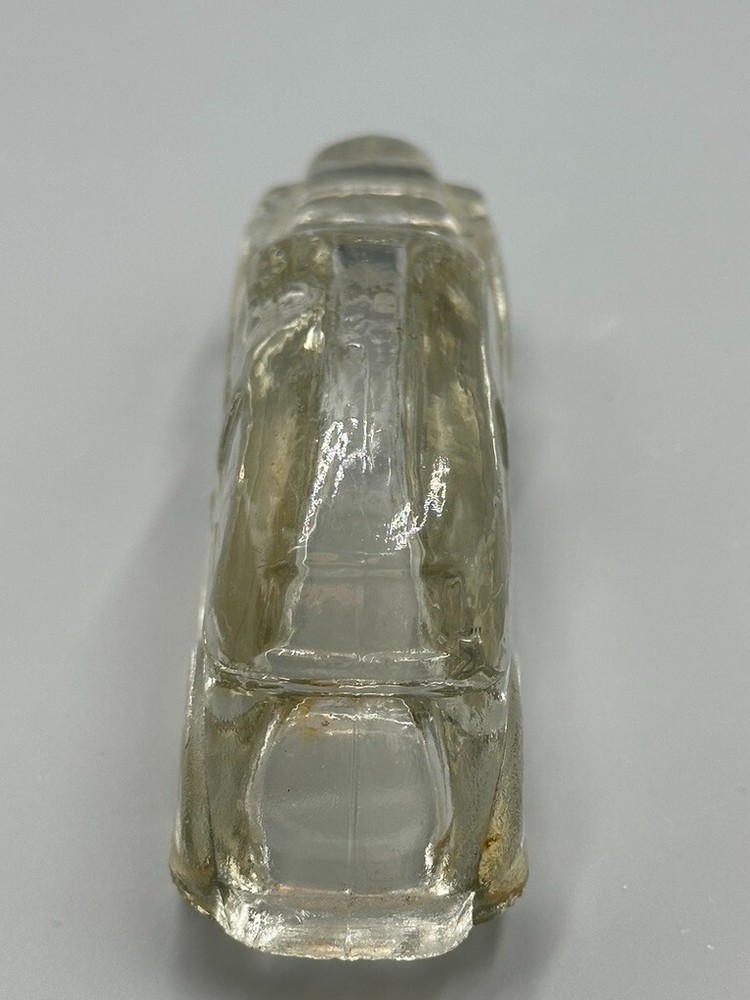 1940s Automobile STREAMLINED CAR Glass CANDY CONTAINER Vintage E&A 34