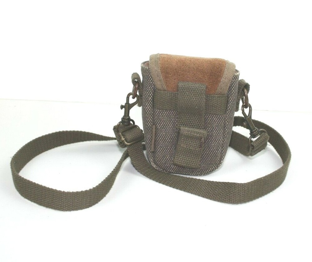 ROOTS Brown Suede Compact Camera Bag (b-66)