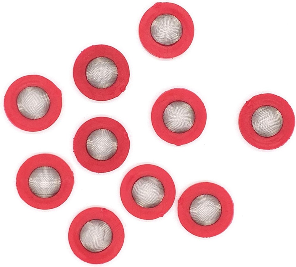 Hanobo 20 Pcs Stainless Steel Hose Coupling Filter Washers, 0.75 inches, Red