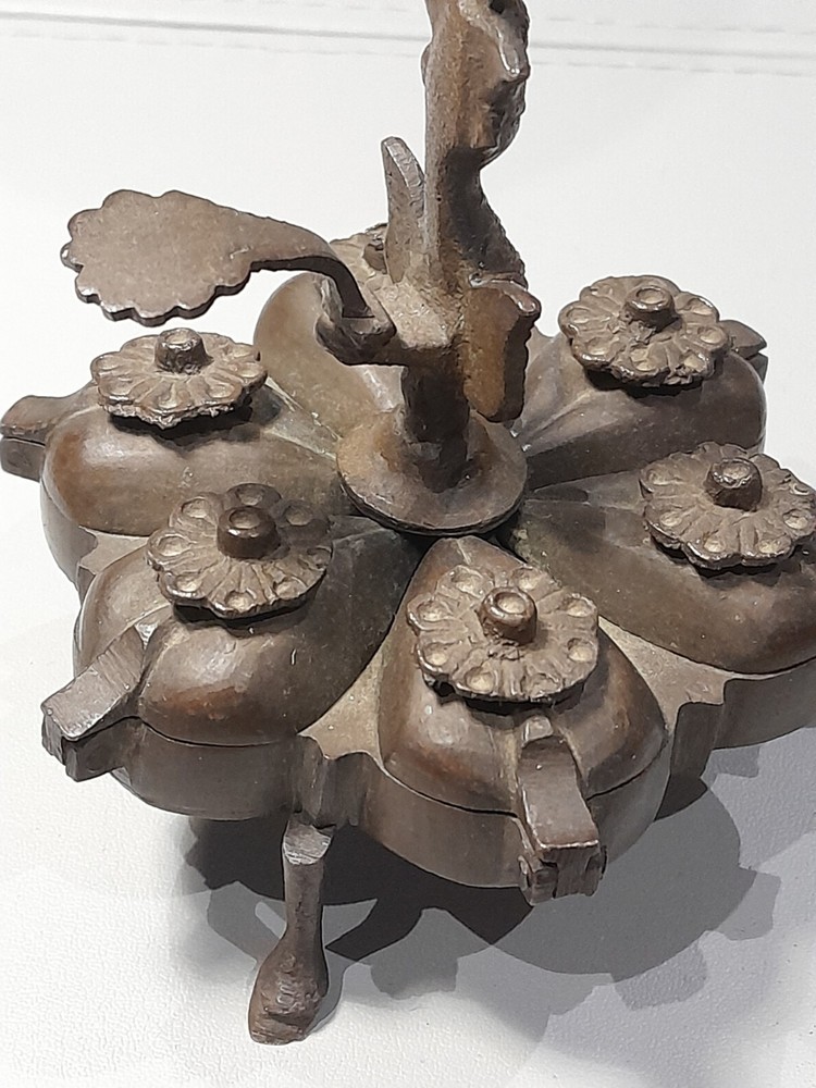 Vintage Indian Bronze Kumkum Box
