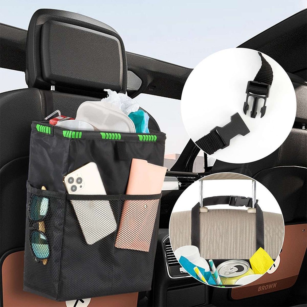 Foldable Car Trash Can Garbage Waterproof Litter Bin Bag Organizer Pocket Waste