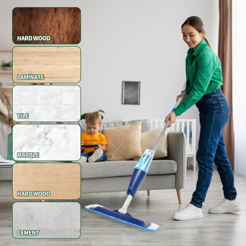 Microfiber Mop Replacement Pads 3 Pack, For Hard Surface Floors, 18 Inch