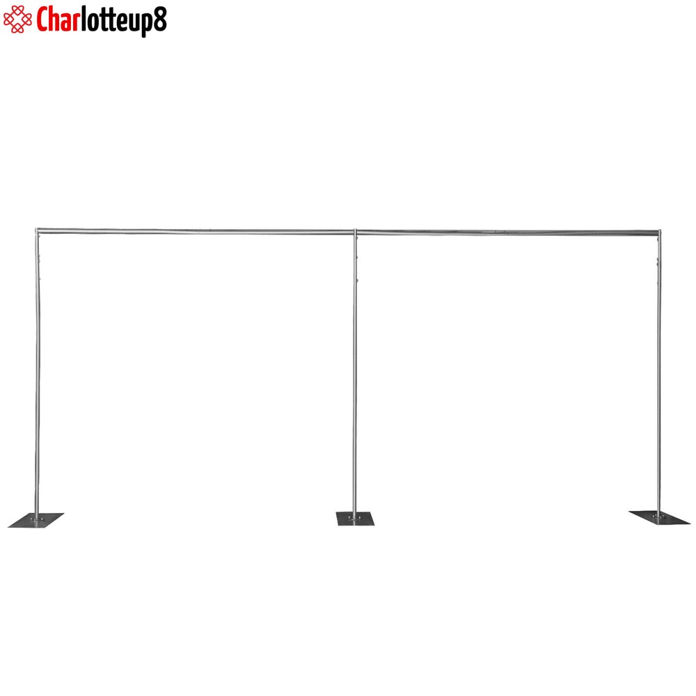 Silver Backdrop Stand Wedding Backdrop Stand Pipe Kit Party Decor Adjustable 3*6