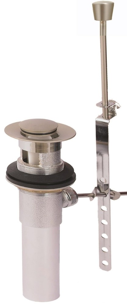 Lavatory Drain Brass Pop-Up Drain Assembly with Pull out & Overflow Satin Nickle