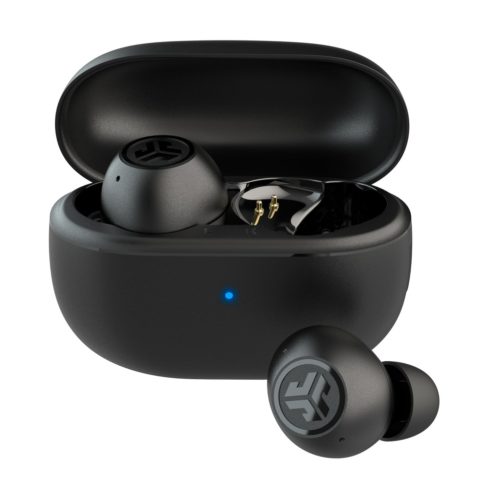 JLab GO Pop ANC Bluetooth Earbuds, Charging Case, Black