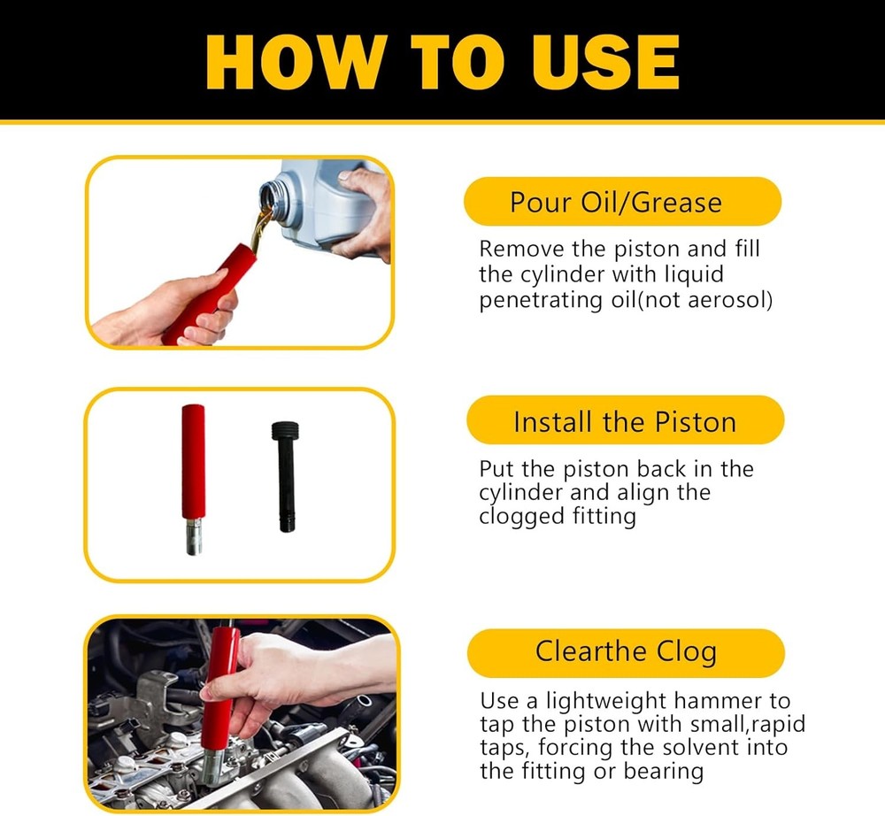 SOVLE Grease Fitting Cleaning Tool, Grease Zerk Buster Remove Old Dried Grease f