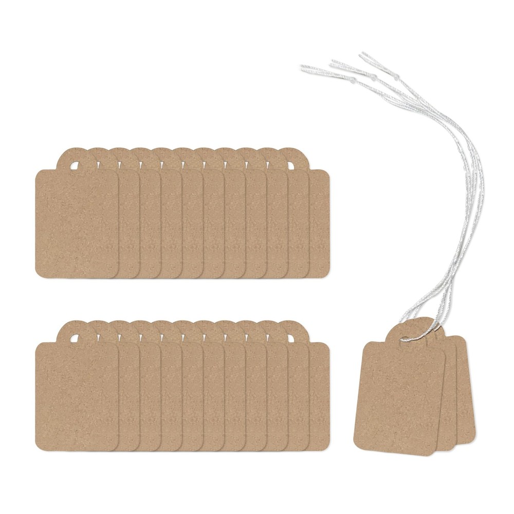 200Pcs Kraft Price Tags with String Attached, Labels Display Tags Paper Hang