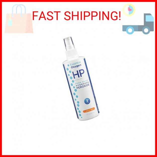 Essential Oxygen 3% Food Grade Hydrogen Peroxide 8 OZ