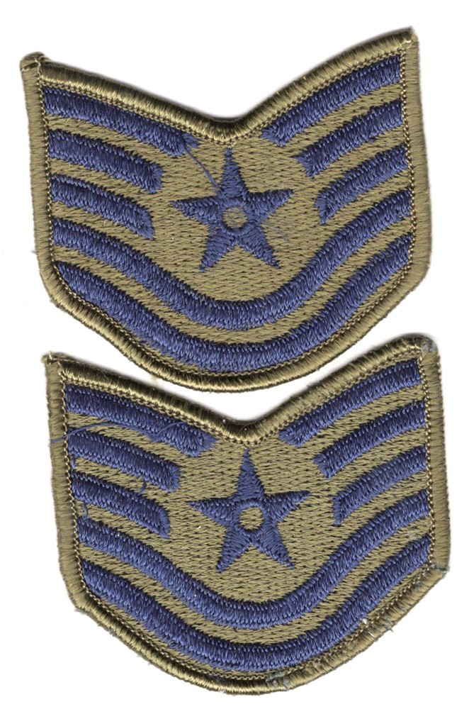 USAF Air Force Chevrons - Technical Sergeant (pair) - Post Vietnam 3" subdued