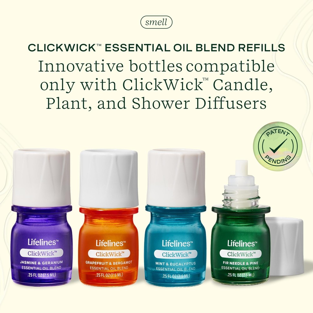 ClickWick Essential Oil Blends for Diffusers, 4-Pack Discovery Set - Essentia...