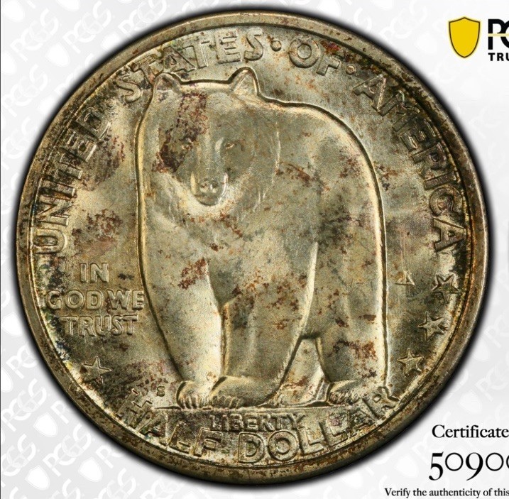 1936-S Bay Bridge Commemorative Silver Half Dollar PCGS MS66+.