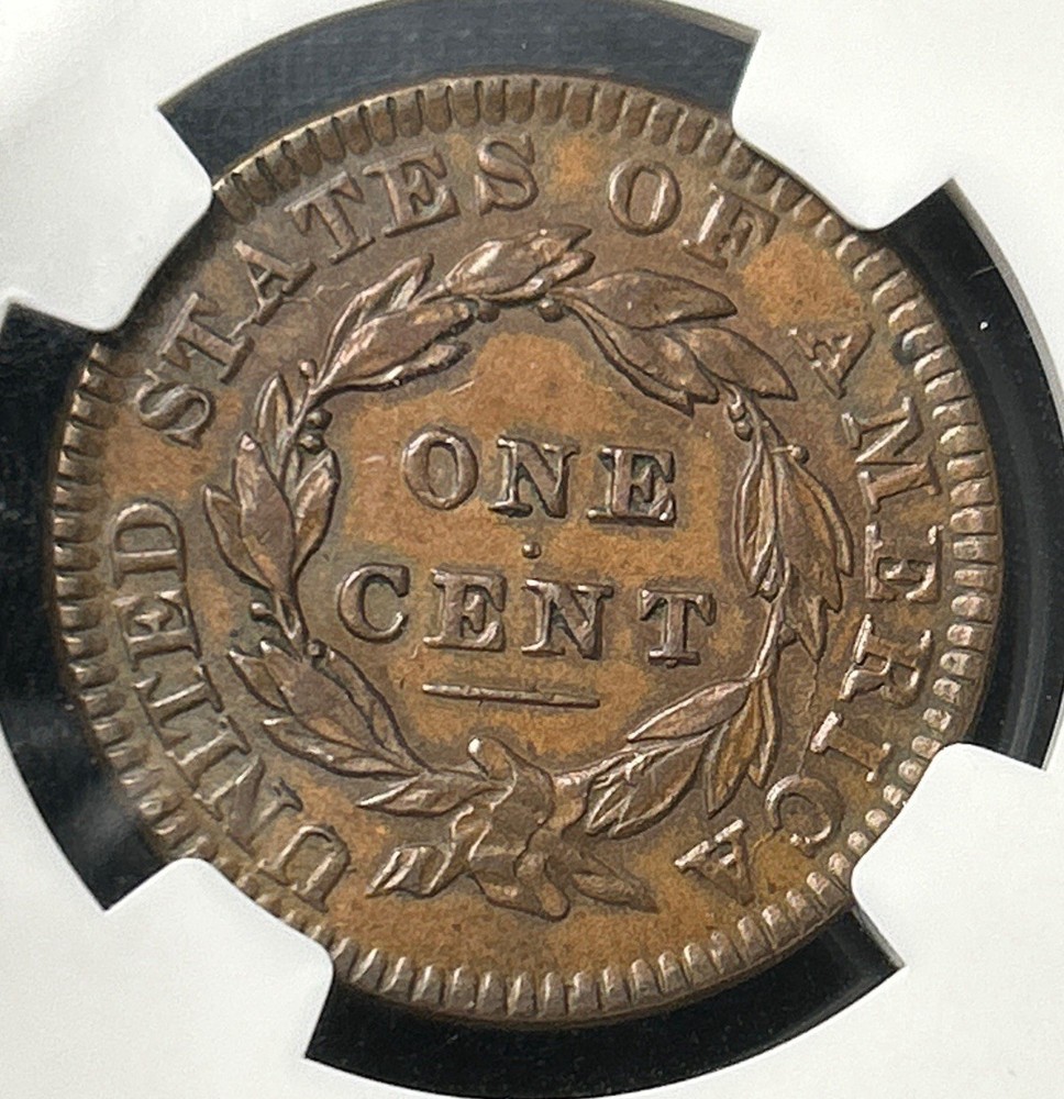 1834 Coronet Head Large Cent NGC AU55 **Double Profile**